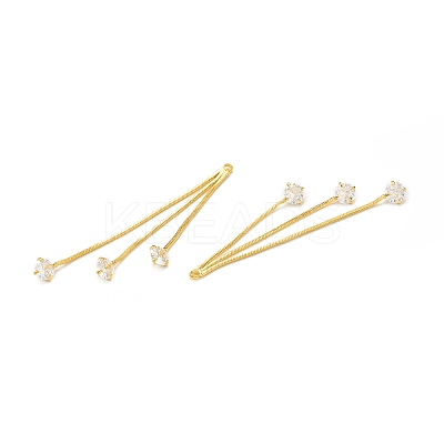 Clear Glass Tassel Pendnants KK-P228-16G-1