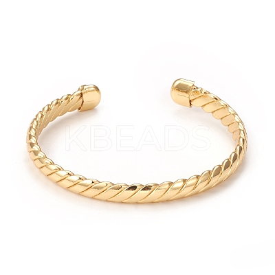 Rack Plating Brass Cuff Bangles for Women Men BJEW-E071-05G-1
