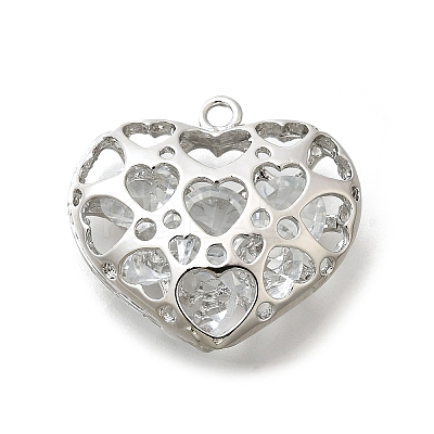Brass with Cubic Zirconia Pendants KK-E792-30P-02-1