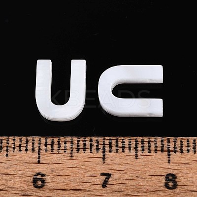 Natural Freshwater Shell Letter Charms BSHE-ZX007-02U-1