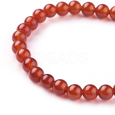 Natural Carnelian(Dyed) Beads Stretch Bracelets BJEW-F380-01-A10-1