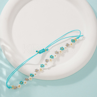 Handmade Glass Seed Bead Woven Flower Braided Bracelets TP2141-1
