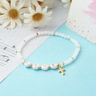 Glass Beads Stretch Bracelets BJEW-JB06577-02-1