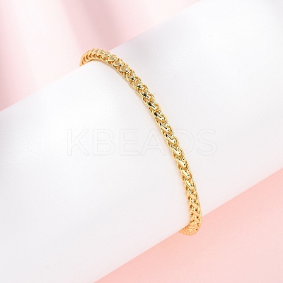 Brass Wheat Chain Bracelets Women BJEW-C140-03G-1
