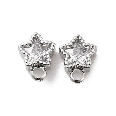 Brass with Cubic Zirconia Stud Earring Finding LS-KK-Q048-17P-1