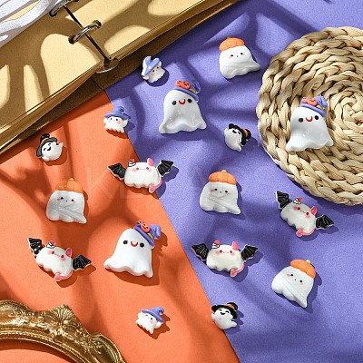 20Pcs 5 Styles Halloween Opaque Resin Decoden Cabochons CRES-YW0002-30-1