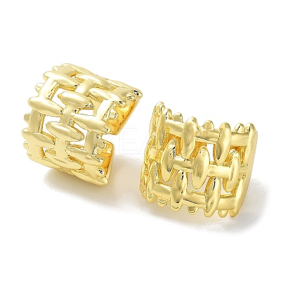 Brass Oval Open Cuff Ring RJEW-E292-08G-1
