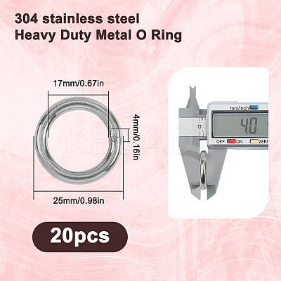 20Pcs 304 Stainless Steel Closed Jump Rings STAS-SP0001-85A-1