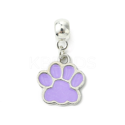 Platinum Tone Alloy Enamel European Dangle Charms PALLOY-JF03232-1