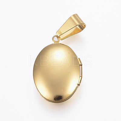 Ion Plating(IP) 304 Stainless Steel Locket Pendants X-STAS-H389-28G-1