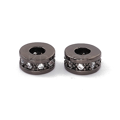 Brass Micro Pave Cubic Zirconia Beads ZIRC-F009-31B-1