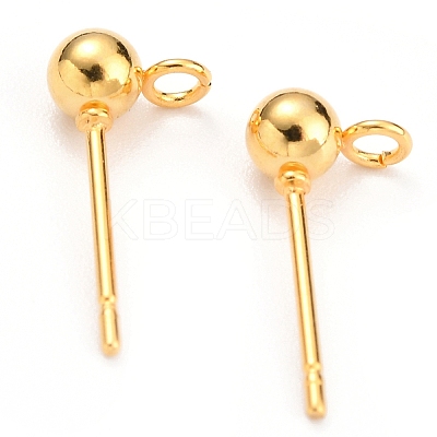 304 Stainless Steel Ball Stud Earring Findings LS-STAS-G099-09G-1
