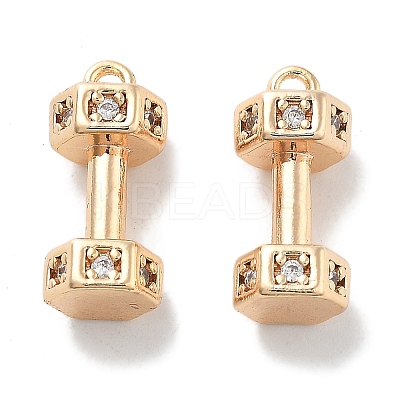 Brass Micro Pave Clear Cubic Zirconia Pendants KK-M102-46G-1
