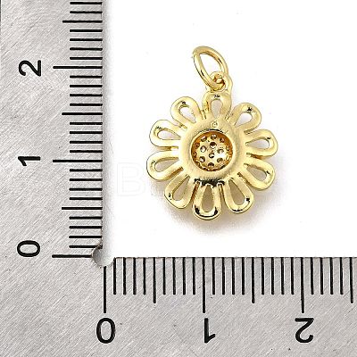 Brass Micro Pave Clear Cubic Zirconia Pendants KK-F899-05A-G-1