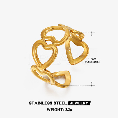 201 Stainless Steel Cuff Open Rings FS-WG76F01-15-1