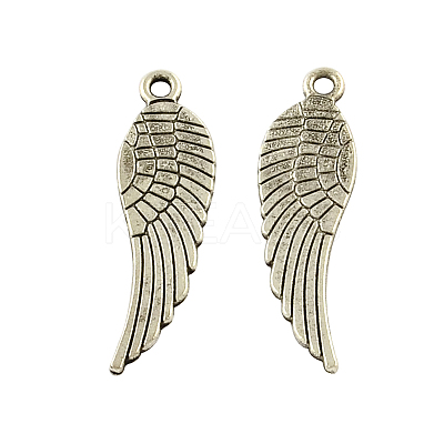 Tibetan Style Alloy Wing Pendants TIBEP-Q043-324-RS-1