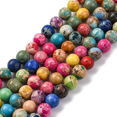 Dyed Natural Regalite/Imperial Jasper/Sea Sediment Jasper Beads Strands G-B124-C02-11-1