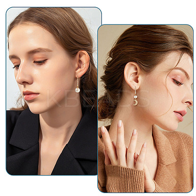4Pcs 2 Styles Brass Micro Pave Clear Cubic Zirconia Earring Hooks KK-TA0003-30-1
