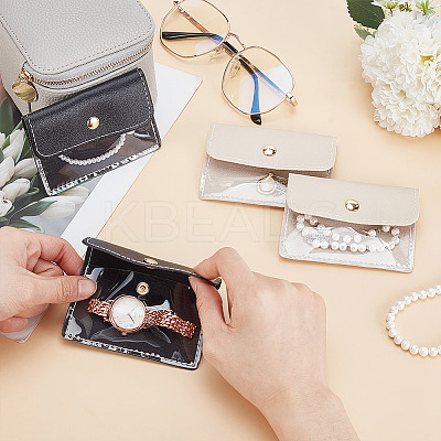 Portable Imitation Leather Jewelry Storage Zipper Boxs with 4 Insert Bags CON-WH0202-001D-1