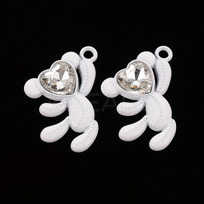 Spray Painted Alloy Rhinestone Pendants LS-PALLOY-Q433-033J-RS-1