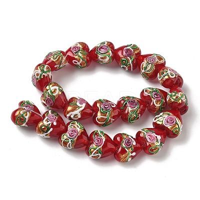 Handmade Gold Foil Glass Beads LAMP-K039-43-1
