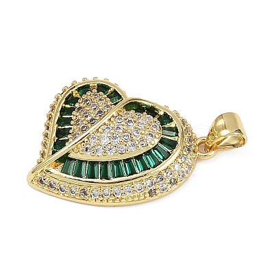 Brass Micro Pave Cubic Zirconia Pendants KK-S526-15G-B-1