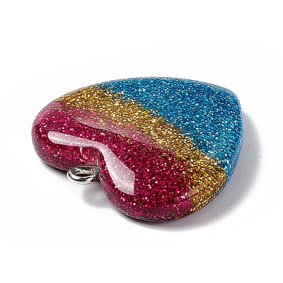 Rainbow Color Transparent Resin Pendants RESI-C029-03-1