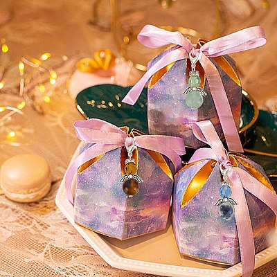 Angel Natural Gemstone Pendant Decoration HJEW-GO00033-1