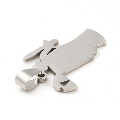 Non-Tarnish 201 Stainless Steel Pendants STAS-D190-06P-1