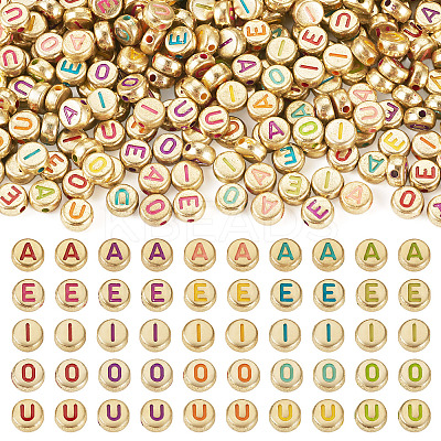 500Pcs 5 Styles Plating Opaque Acrylic Beads OACR-TA0003-60-1