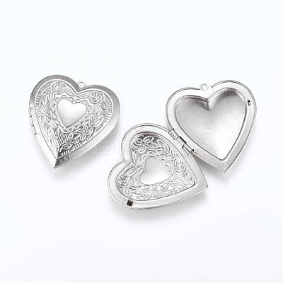 Tarnish Resistant 201 Stainless Steel Locket Pendants STAS-G146-03P-1