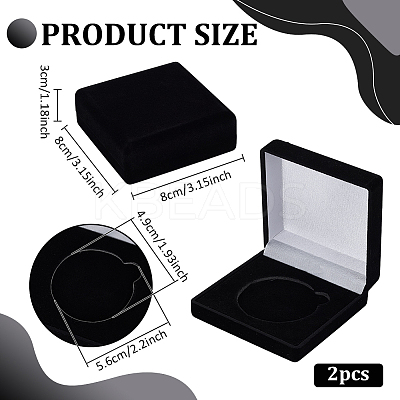Square EVA Covered with Velveteen Commemorative Coin Storage Cases with Sponge Inside CON-WH0201-005A-1