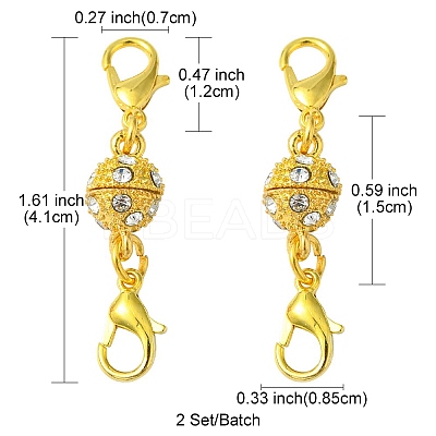 1Pc Alloy Crystal Rhinestone Magnetic Clasps LS-ALRI-YW0001-11G-1