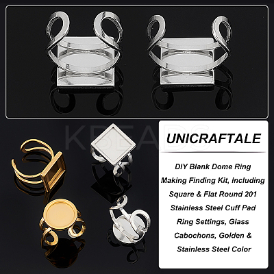 DIY Blank Dome Ring Making Finding Kit DIY-UN0003-98A-1