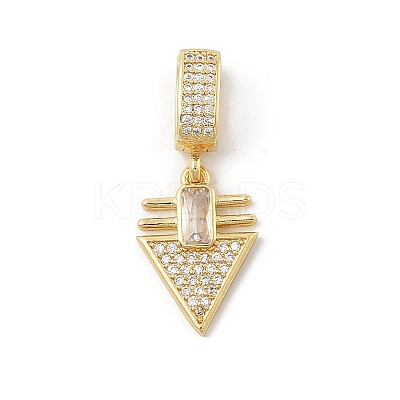 Brass Micro Pave Cubic Zirconia European Dangle Pendants KK-U047-19G-03-1