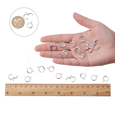 Tarnish Resistant 316 Surgical Stainless Steel Leverback Earring Findings A-STAS-I045-02-1