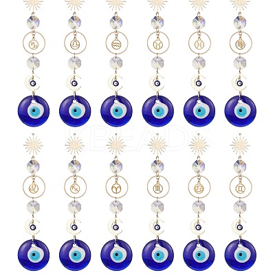 Handmade Lampwork Evil Eye Pendants Decoration HJEW-JM01120-1
