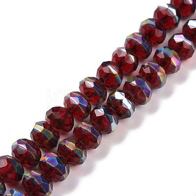 Transparent Electroplate Glass Beads Strands GLAA-F122-02A-1