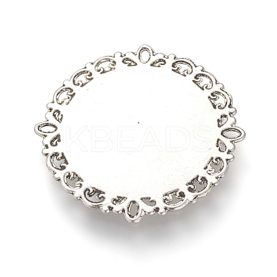 Tibetan Style Alloy Cabochon Connector Settings TIBE-T003-13AS-NR-1