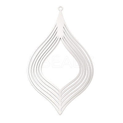 Non-Tarnish 304 Stainless Steel Filigree Big Pendants STAS-K257-02P-1