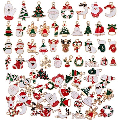 38Pcs Christmas Alloy Enamel Pendants JX266A-1