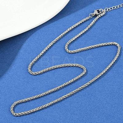 304 Stainless Steel Wheat Chains Necklaces for Unisex NJEW-K395-01A-P-1