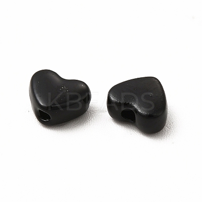 Heart Spray Painted Alloy Beads FIND-G053-01H-1