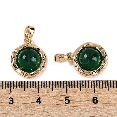 Natural Green Onyx Agate(Dyed & Heated) Pendants KK-P283-53G-02-1
