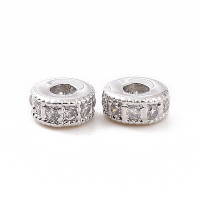 Brass Micro Pave Cubic Zirconia Beads KK-A181-VF432-1-1