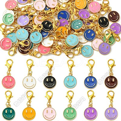Alloy Enamel Pendant Decorations HJEW-YW00107-1