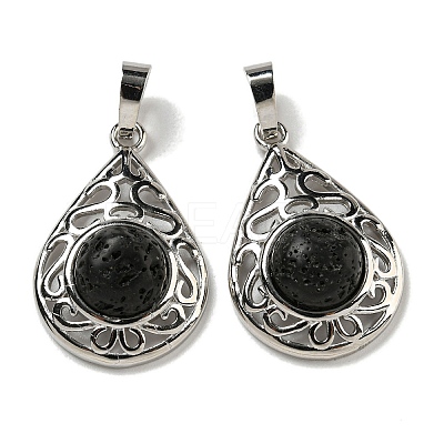 Natural Lava Rock Pendants G-Q158-05P-28-1