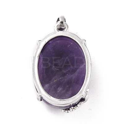 Natural Amethyst Pendants G-C235-03H-RS-1