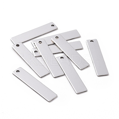 Tarnish Resistant 201 Stainless Steel Rectangle Stamping Blank Tag Pendants STAS-R064-15B-1