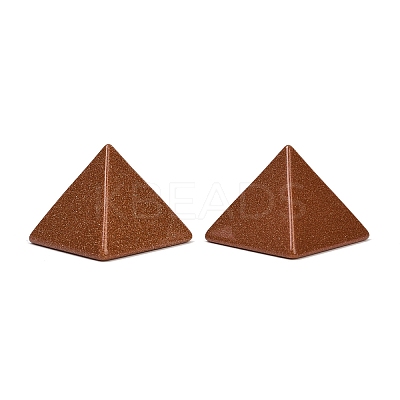 Synthetic Goldstone Orgonite Pyramid Display Decorations G-C186-07G-1